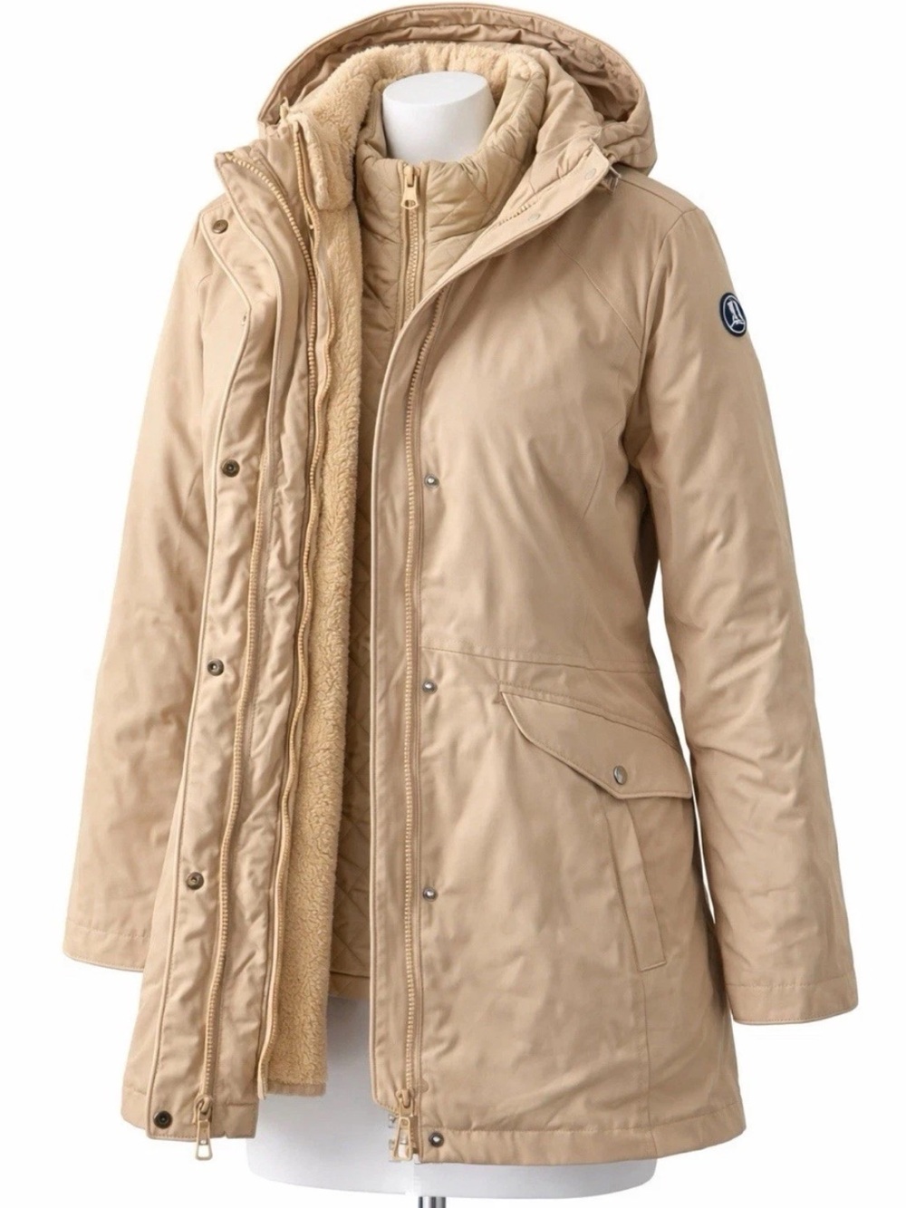 Lands’ End Women's Beige 3-in-1 Systems Jacket size Med NEW W/O Tags